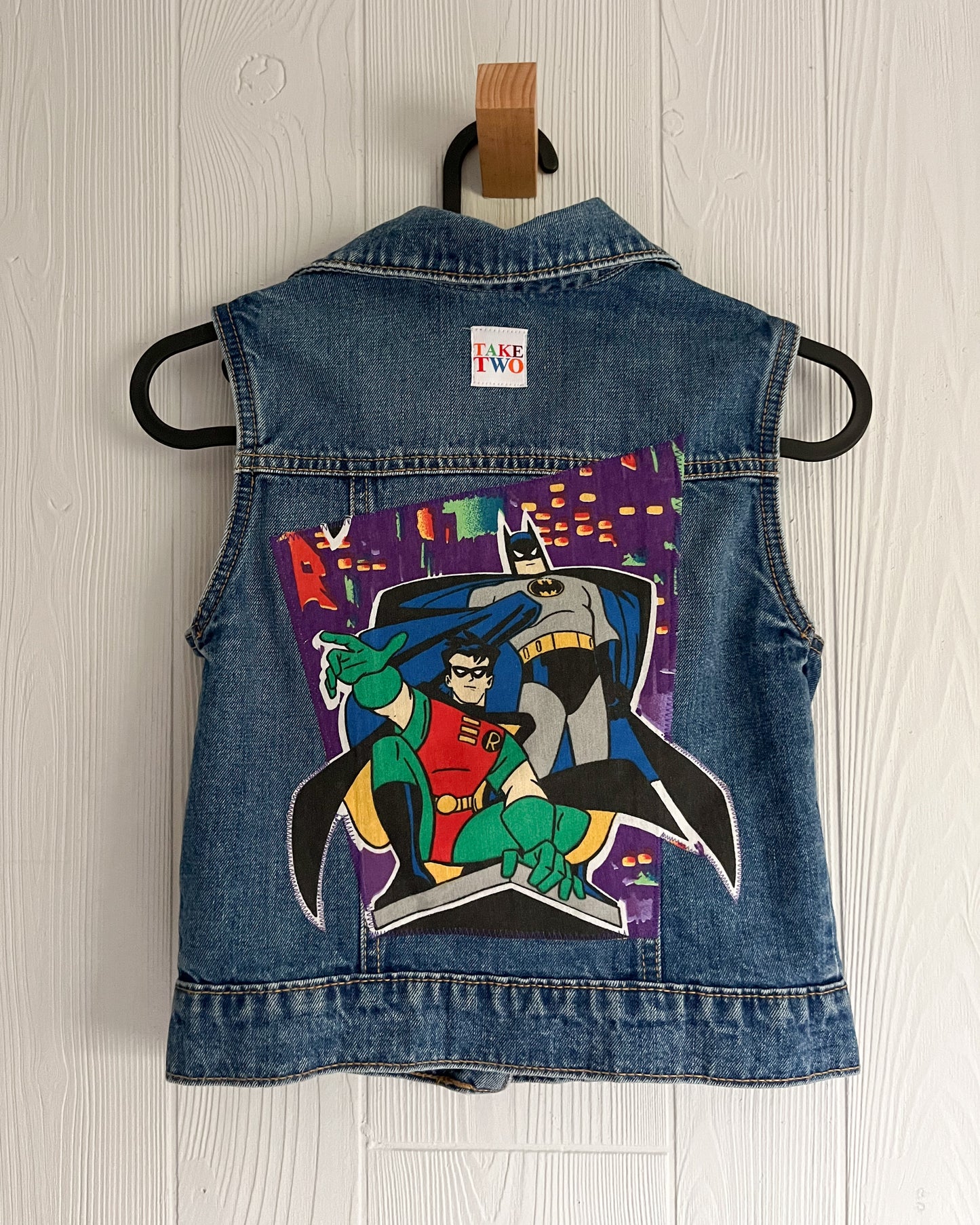 Batman & Robin Be Kind Rewind Denim Vest - size 8