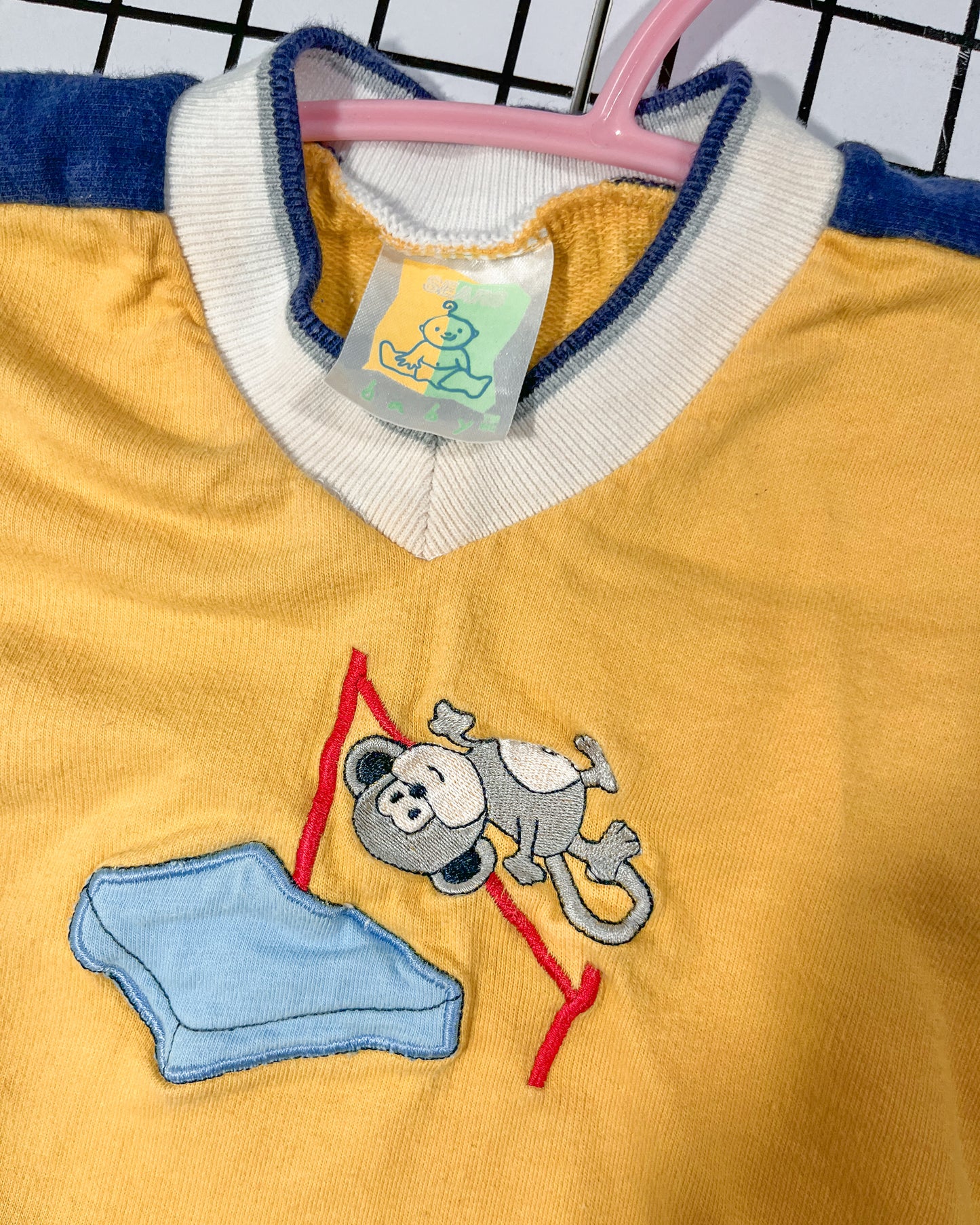 Vintage High Jumping Monkey Rugby T - approx size 6mos