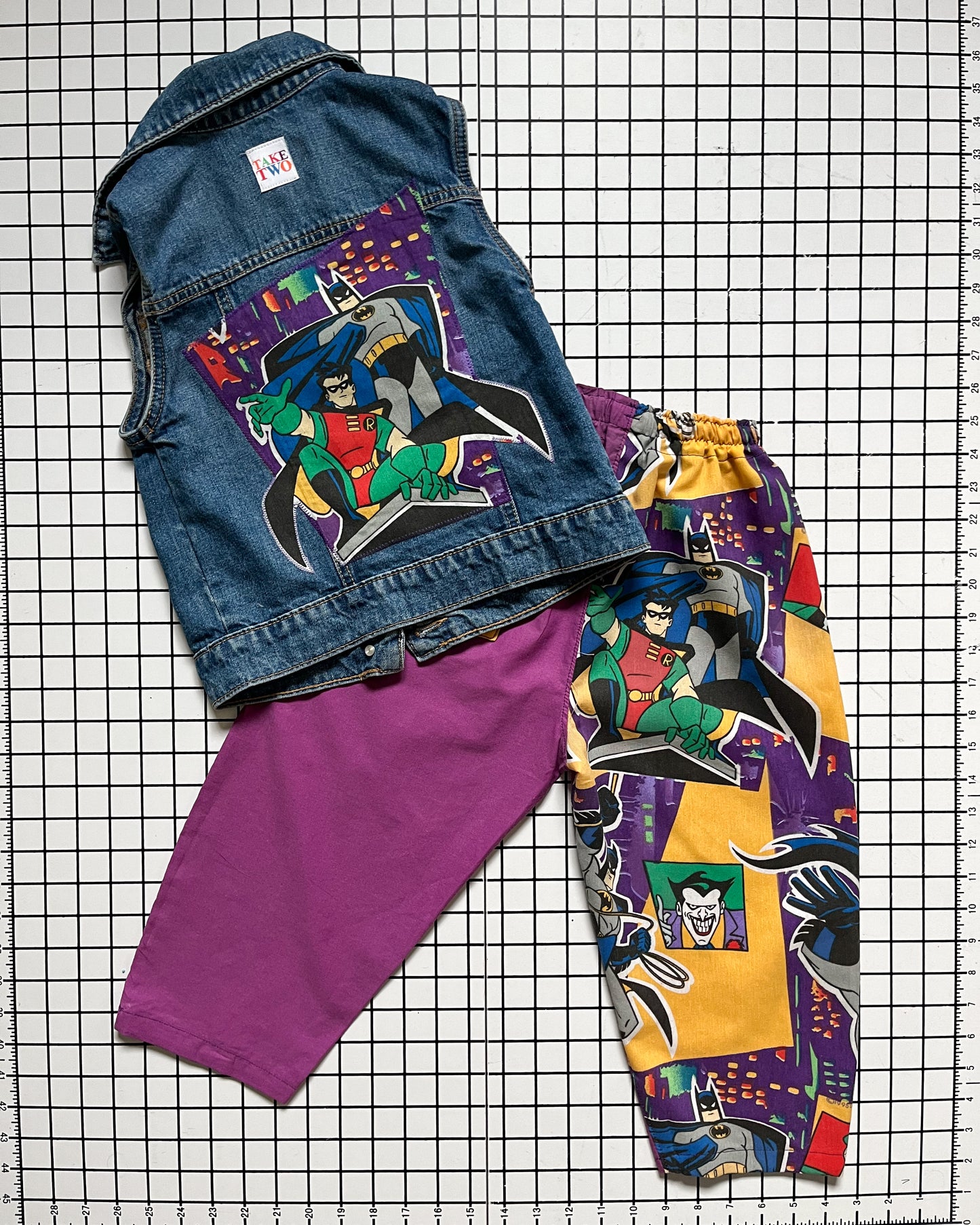 Batman & Robin Be Kind Rewind Denim Vest - size 8