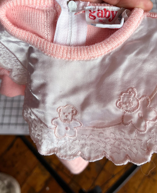Teddy Bear Collared Sleeper - approx size 9-12m