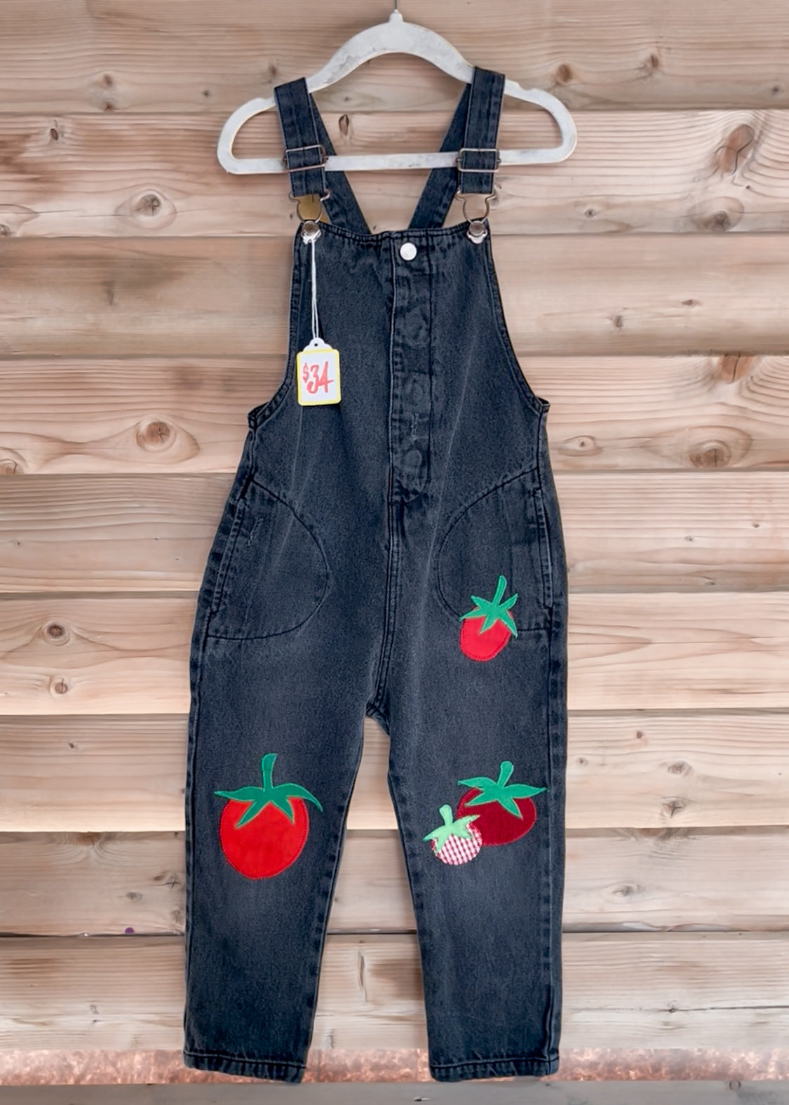 Black Denim Overalls - Size 3/4