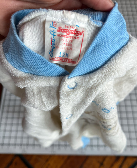 Teddy Bear Terry Snuggabye Sleeper - approx size 12m