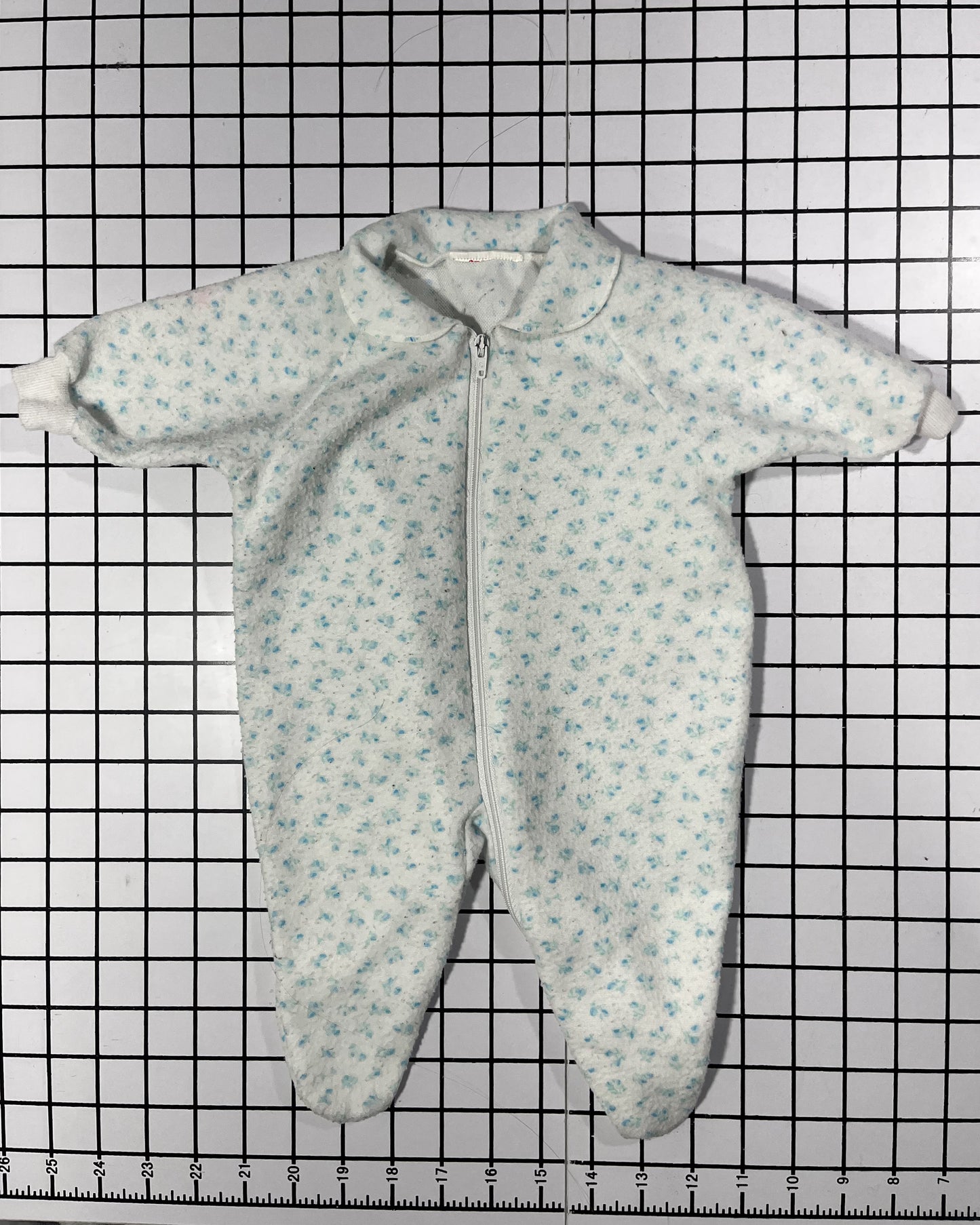 Vintage Full Zip Footed Sleeper - approx size 0-3mos