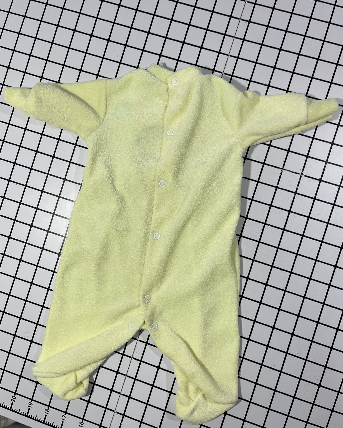Vintage Yellow Teddy Bear Footed Sleeper - approx size 3-6mos