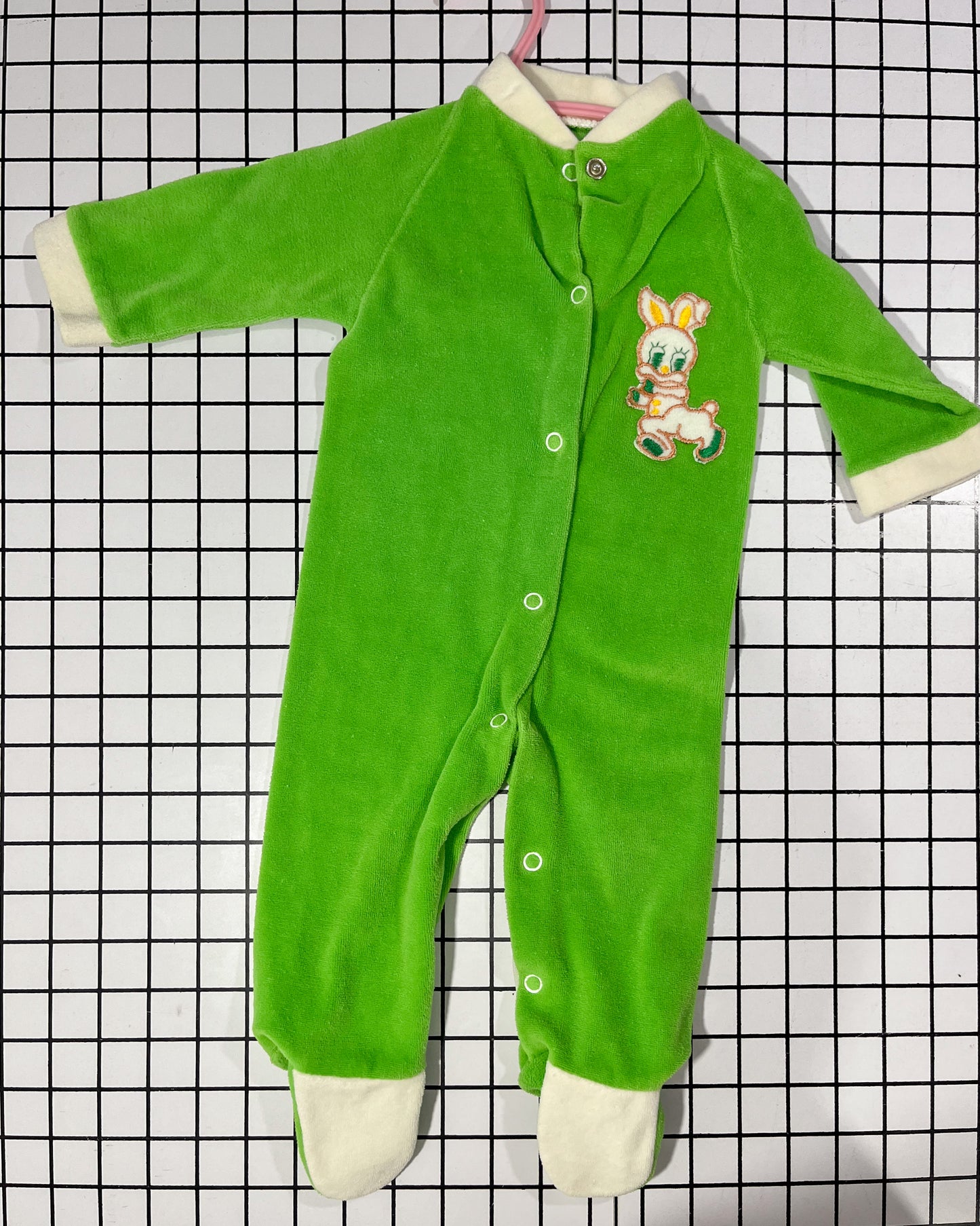 Vintage Green Footed Sleeper - approx size 6-9 mos