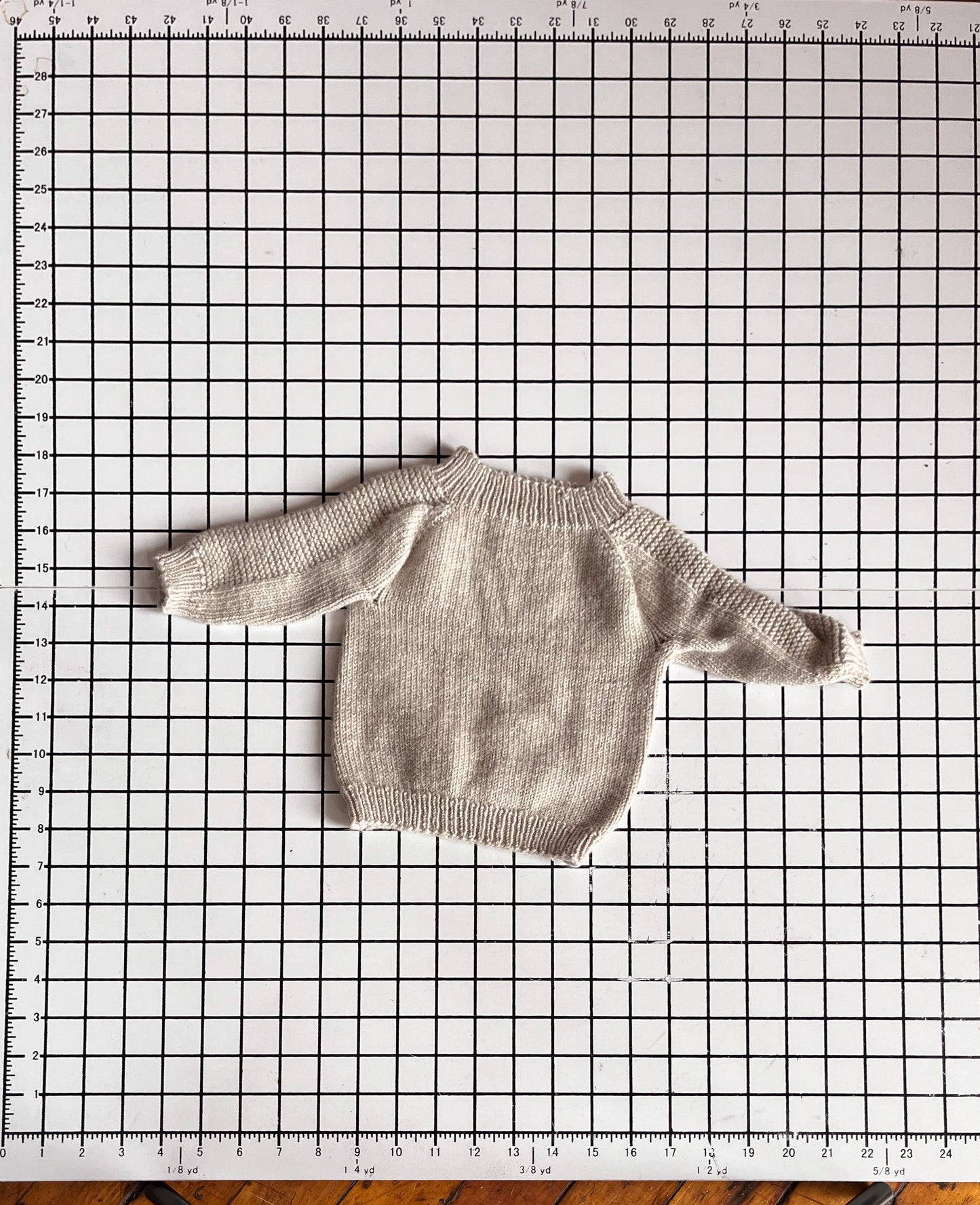 Handknit Beige Pullover - approx size 3m
