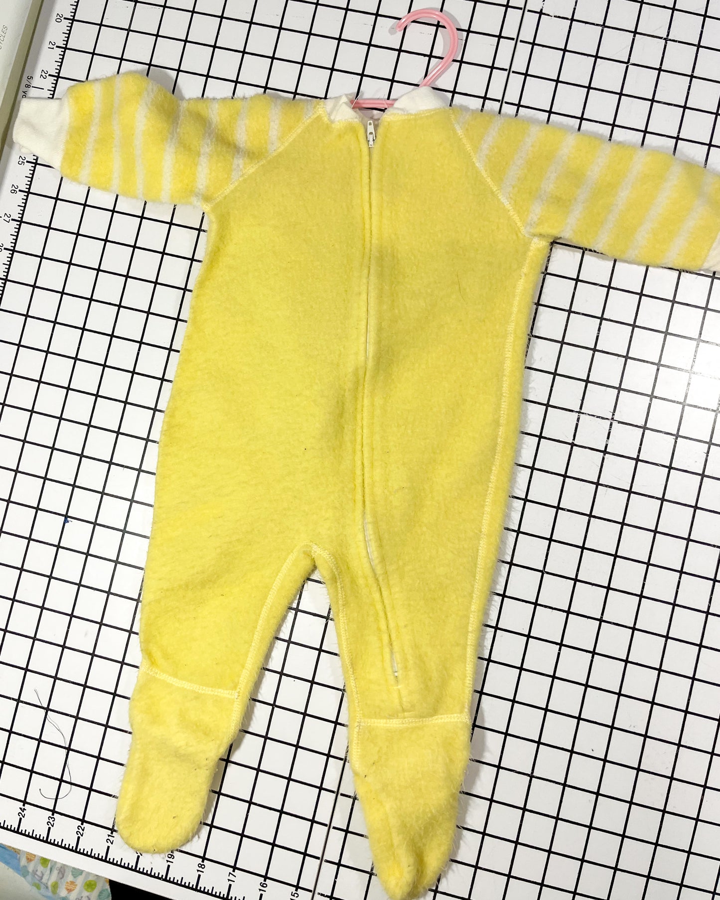 Vintage Yellow Full Zip Sleeper - approx size 6mos
