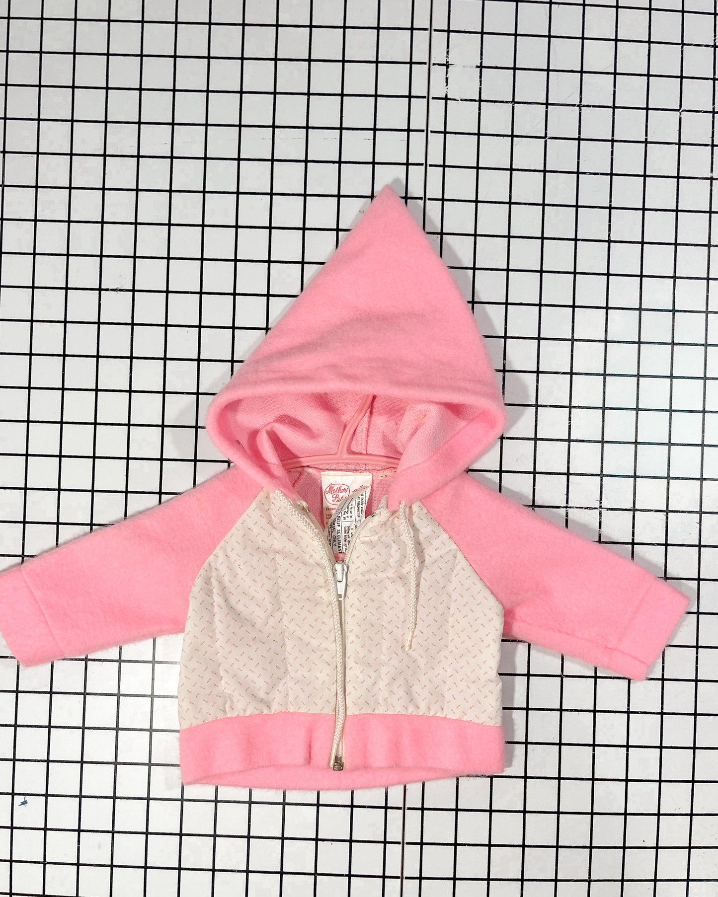 Vintage Pink Zip-Up Pixie Hoodie - approx size 3-6mos