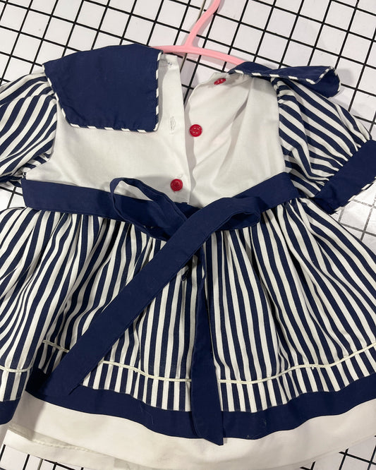 Striped Sailer Dress - approx size 12 mos