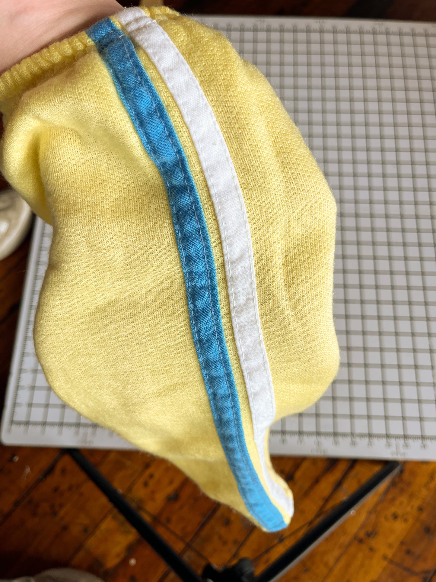 Yellow Striped Terry Trackpants - approx size 9-12m