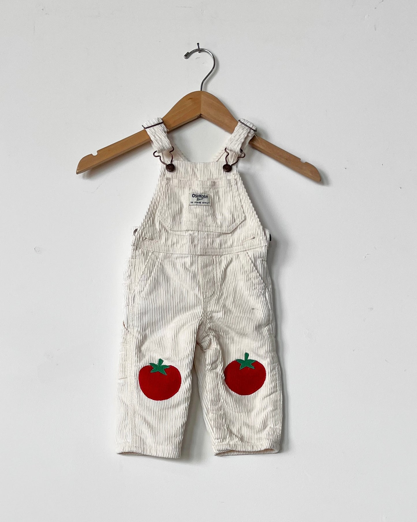 Cream Corduroy Tomato Overalls - size 9mos