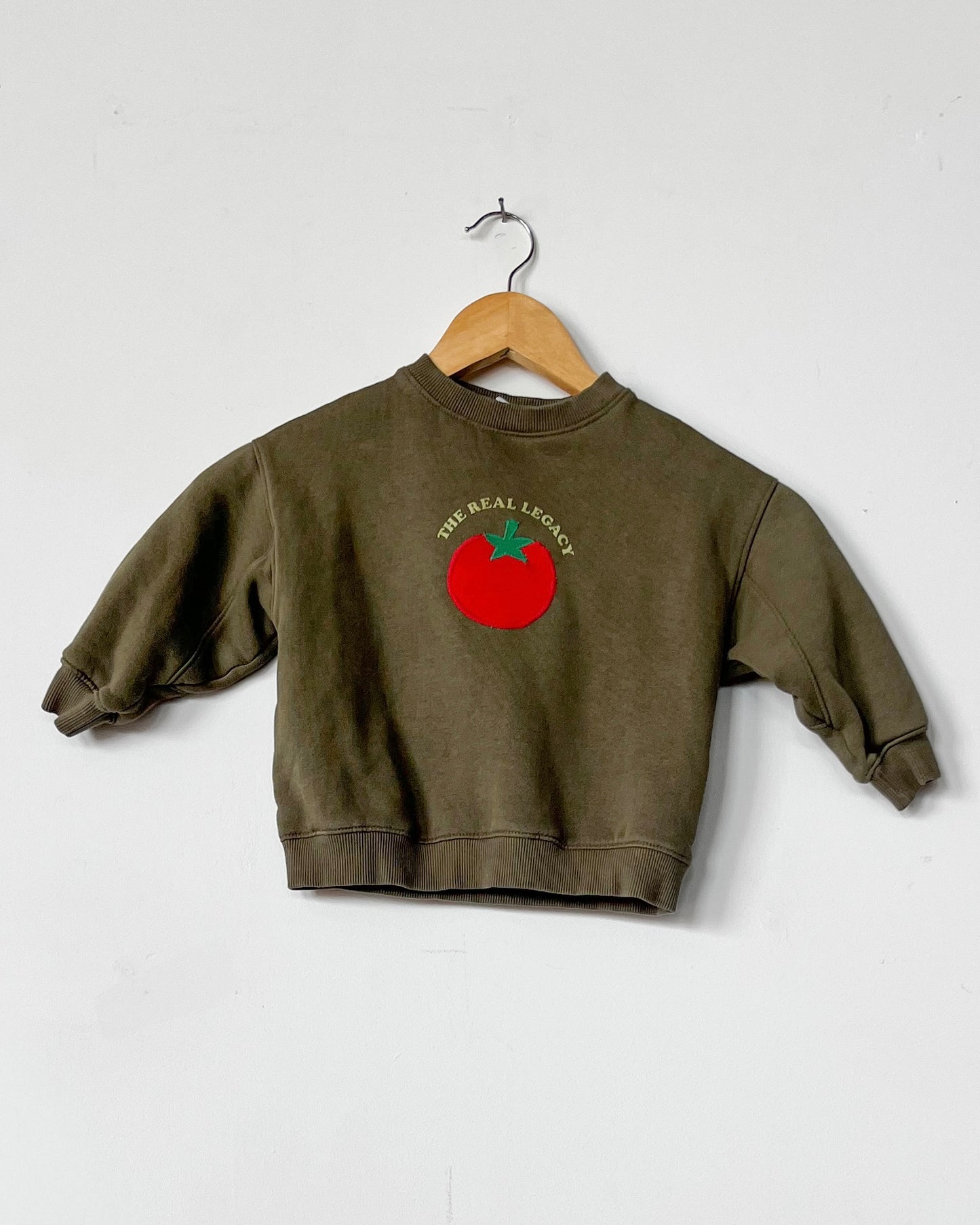 Olive Green Tomato Crewneck - size 2T