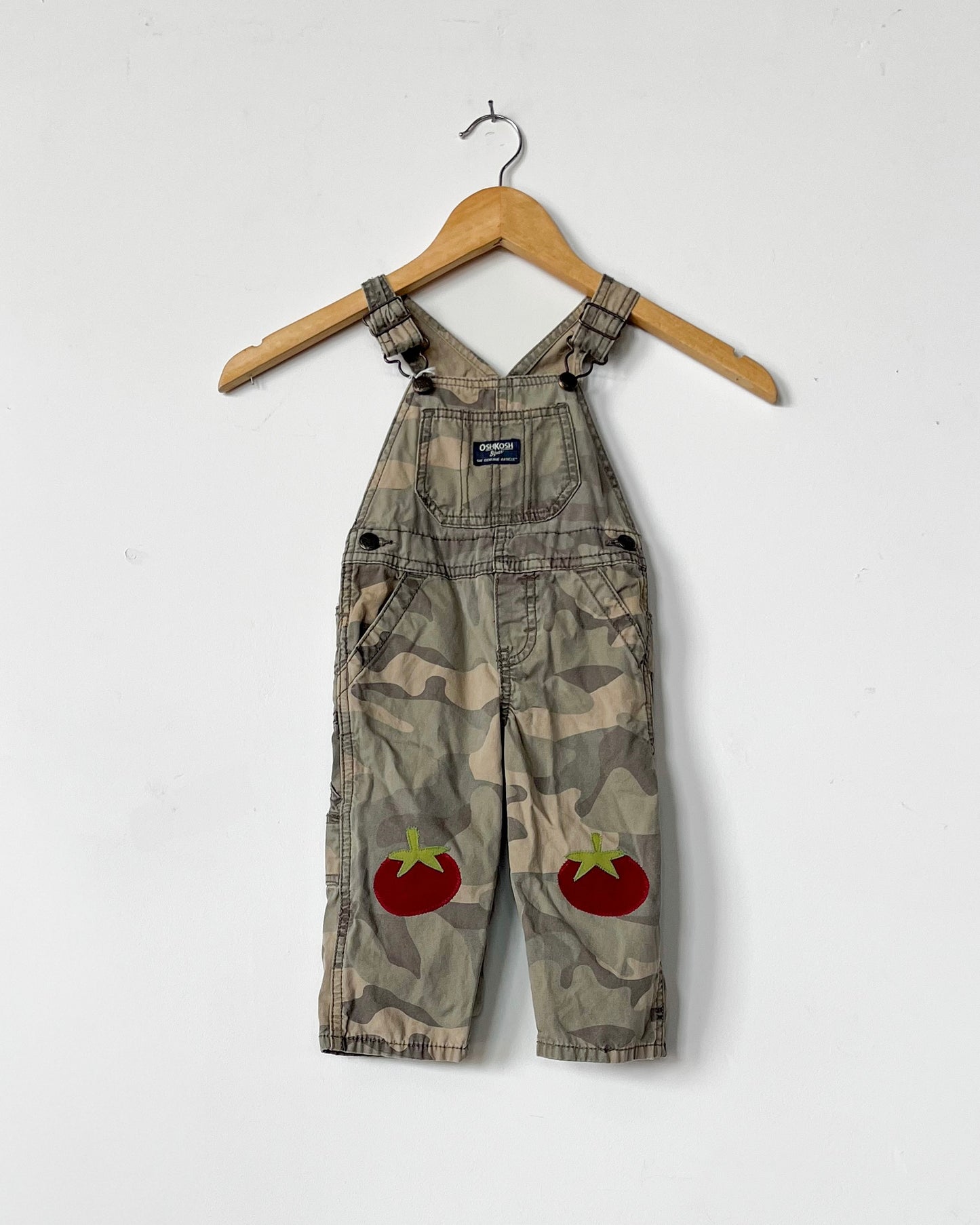 Camo Print Tomato Overalls - size 12mos
