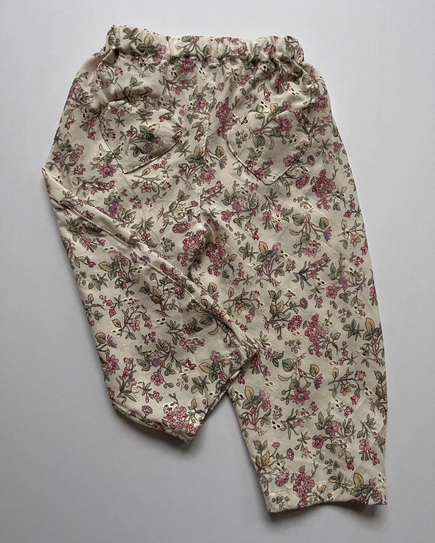 Ivory and Floral Eyelet Pant - size 3T