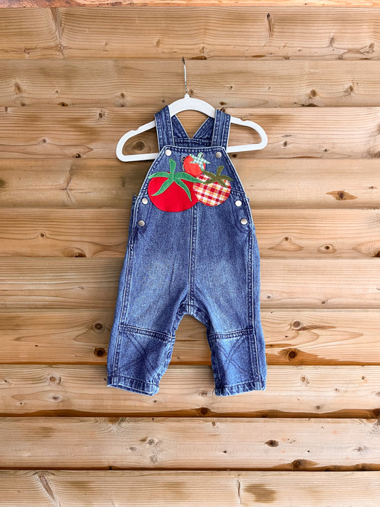 Soft Denim Tomato Overalls - size 6-9mos