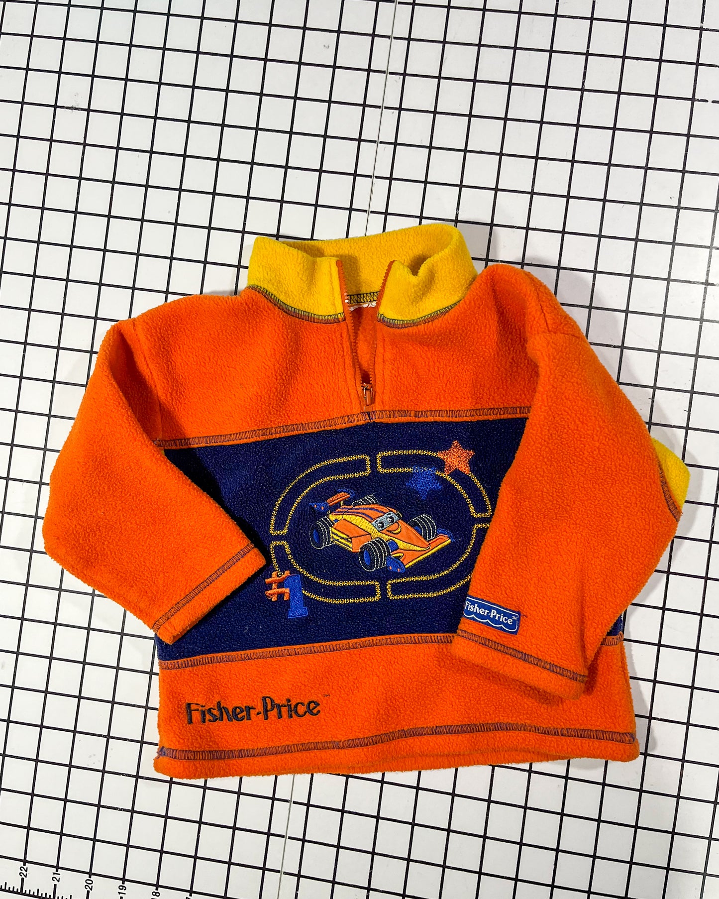 Retro Fisher Price Orange Fleece pullover - approx size 3T