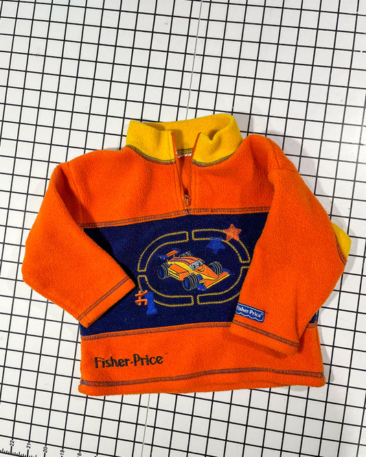 Retro Fisher Price Orange Fleece pullover - approx size 3T