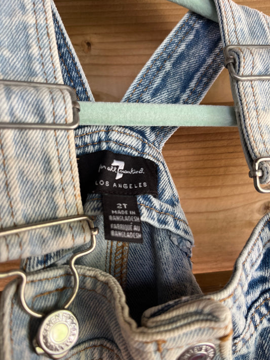 Denim Strawberry Skirterall- size 3T