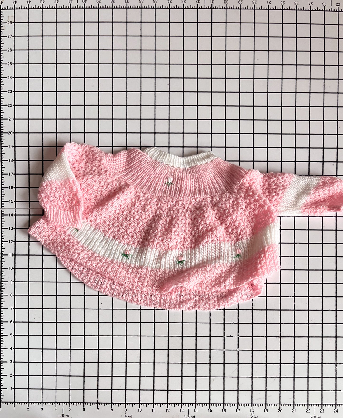 Pink Flower Embellished Sweater Dress - approx size 0-6m (Copy)