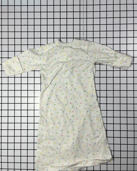 Vintage Polka Dot Footed Sleeper and Nightgown set - approx size 3-6mos (you get both pieces)