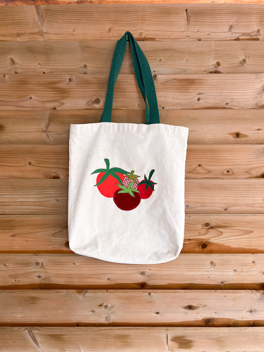 Farmers Market Tomato Tote - Green straps