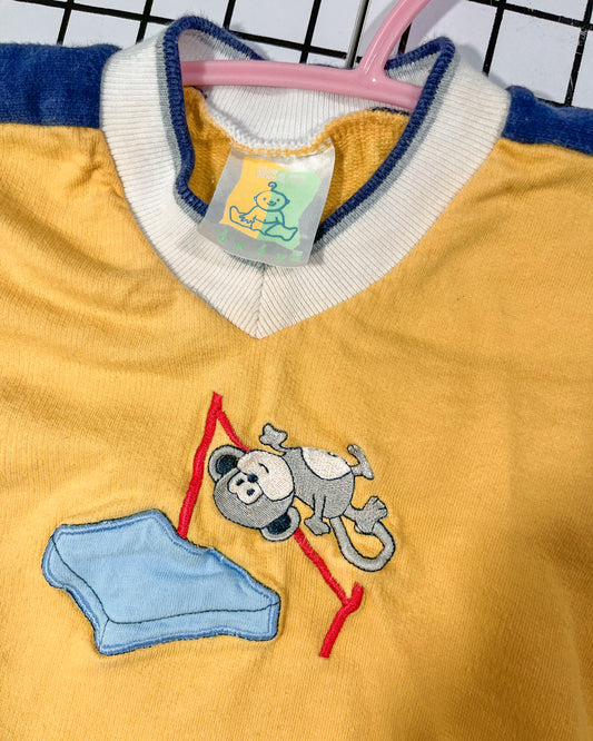 Vintage High Jumping Monkey Rugby T - approx size 6mos