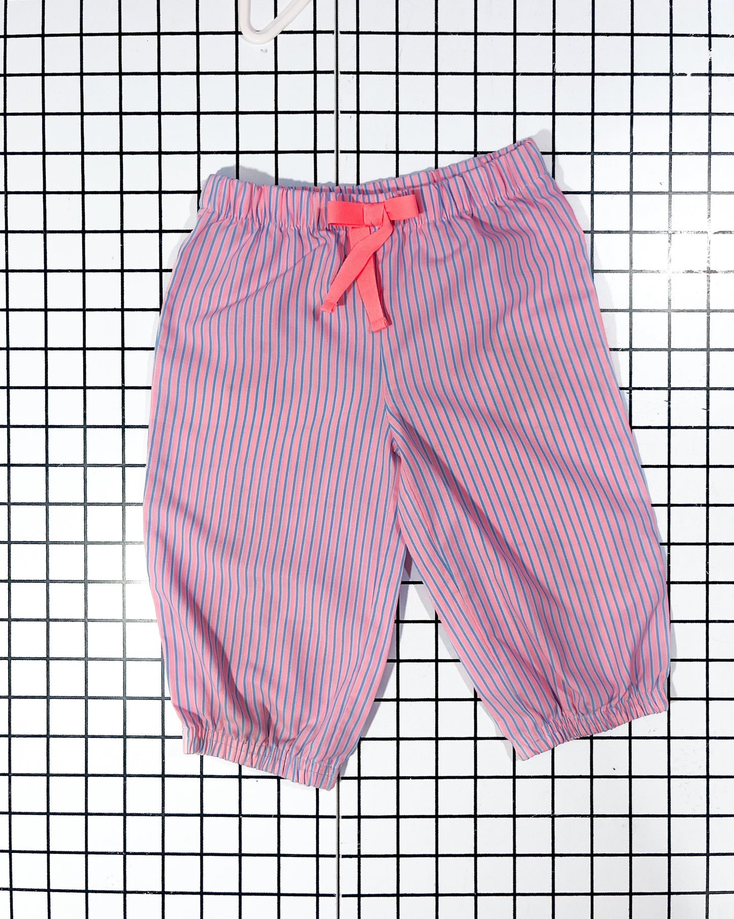Vintage Pink and Blue striped bubble pants - approx size 9-12mos
