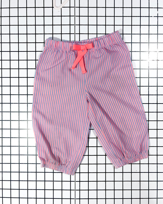 Vintage Pink and Blue striped bubble pants - approx size 9-12mos