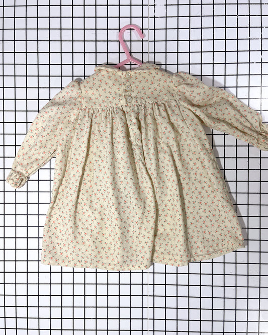 Vintage Smocked Floral Dress - approx size 12-18mos
