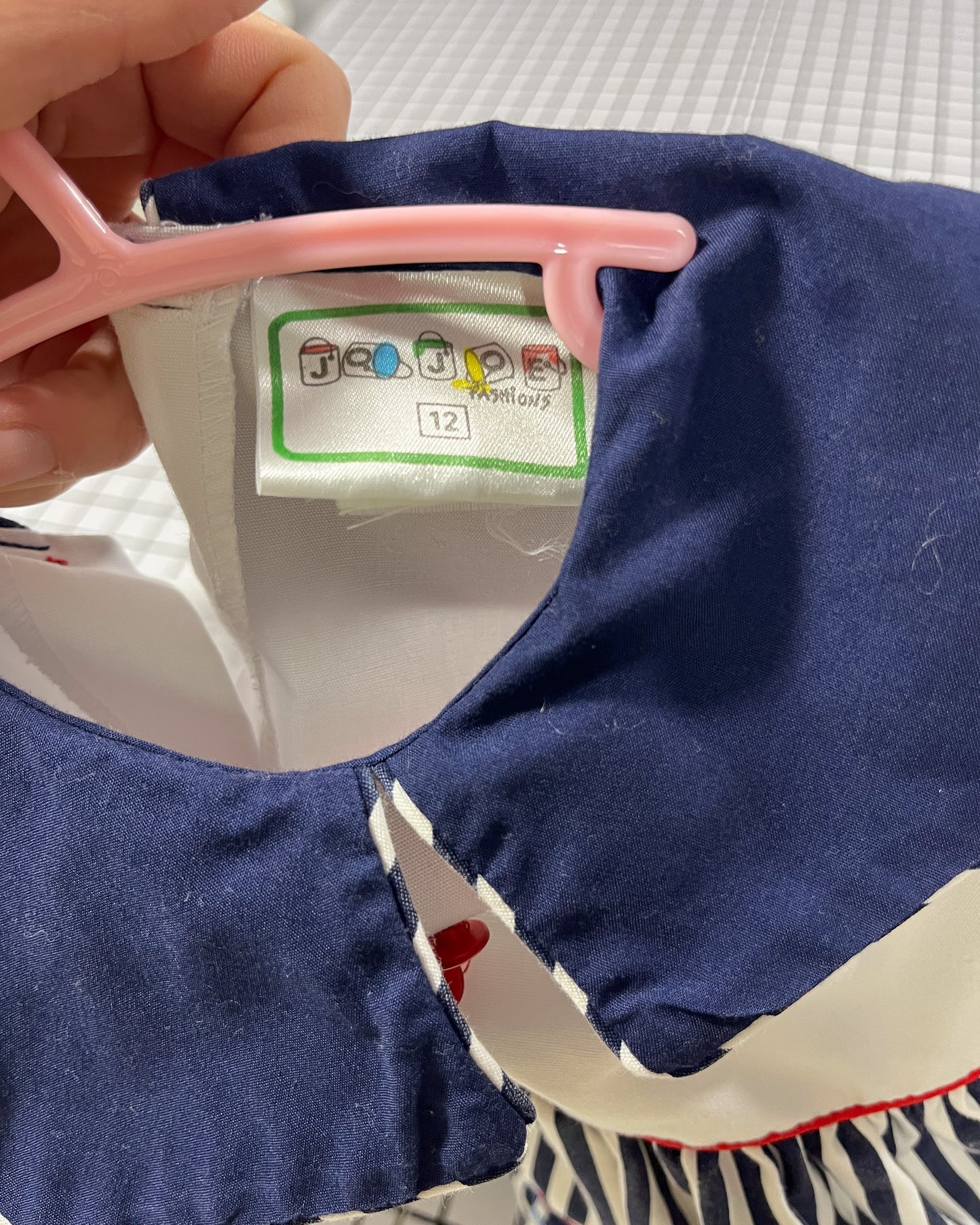 Striped Sailer Dress - approx size 12 mos