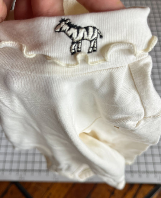 Scalloped Zebra Onesie - approx size 18-24m