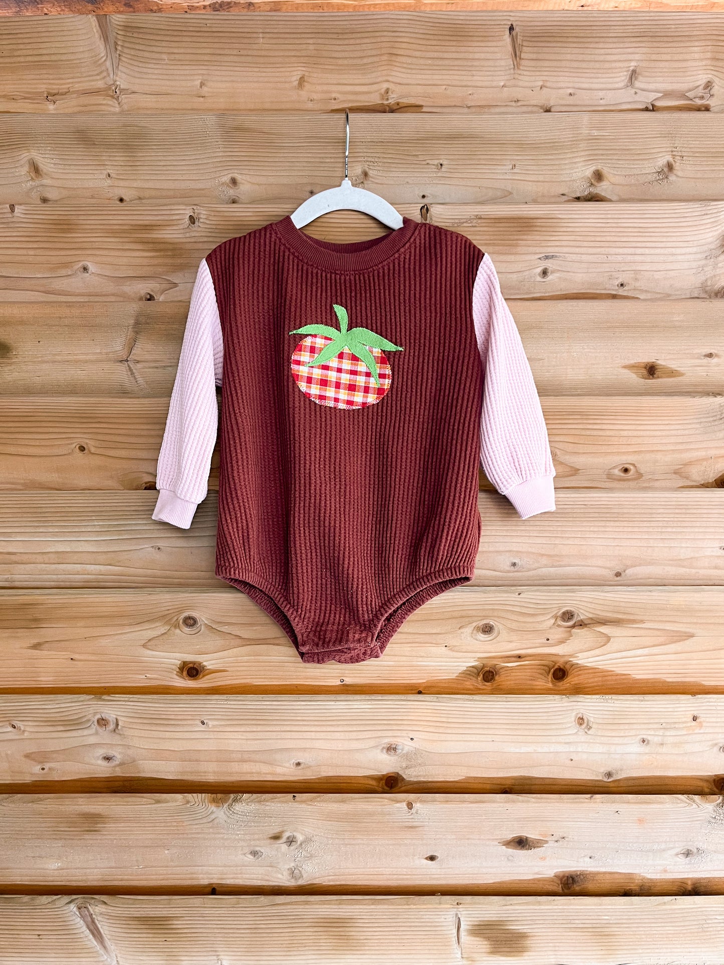 Waffle Knit Tomato Bubble Romper - size 18-24mos