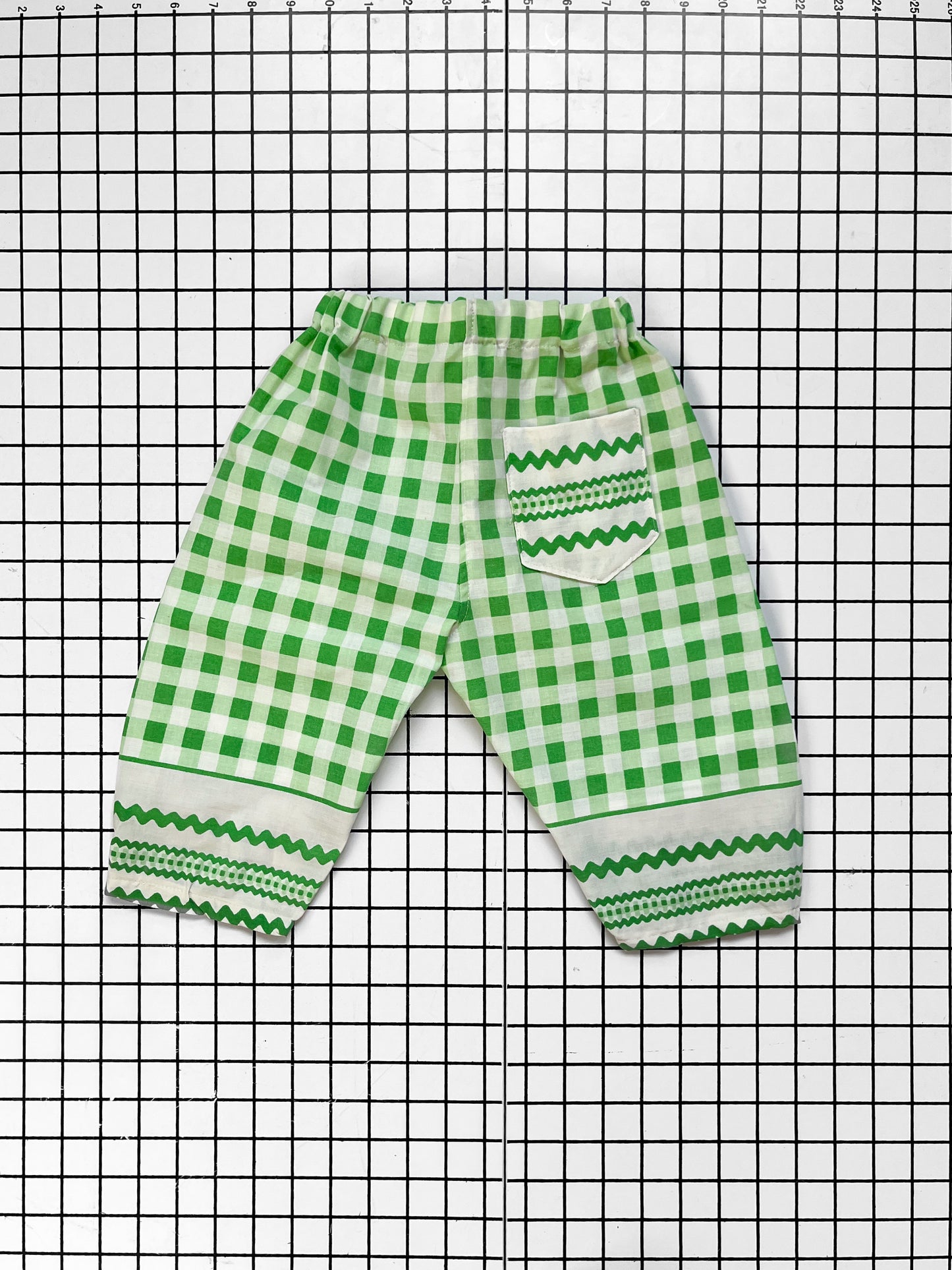 Green and White Gingham Pillowcase Pant - size 18-24m