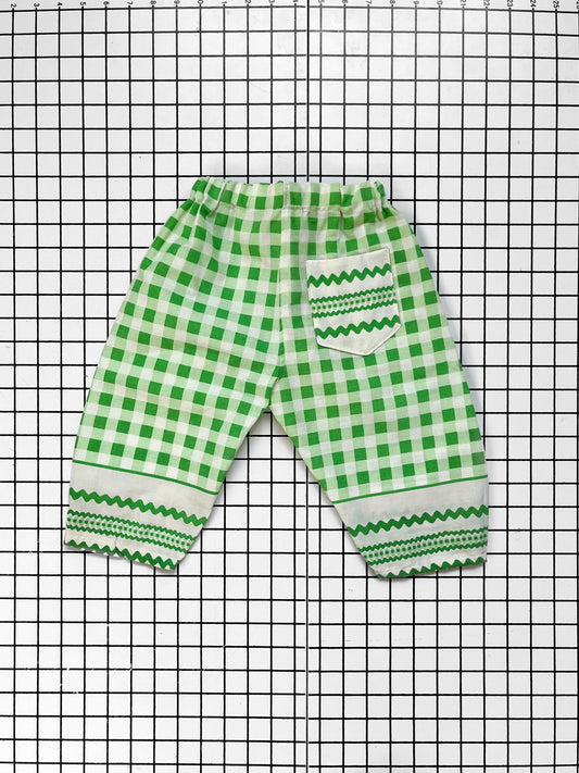 Green and White Gingham Pillowcase Pant - size 18-24m