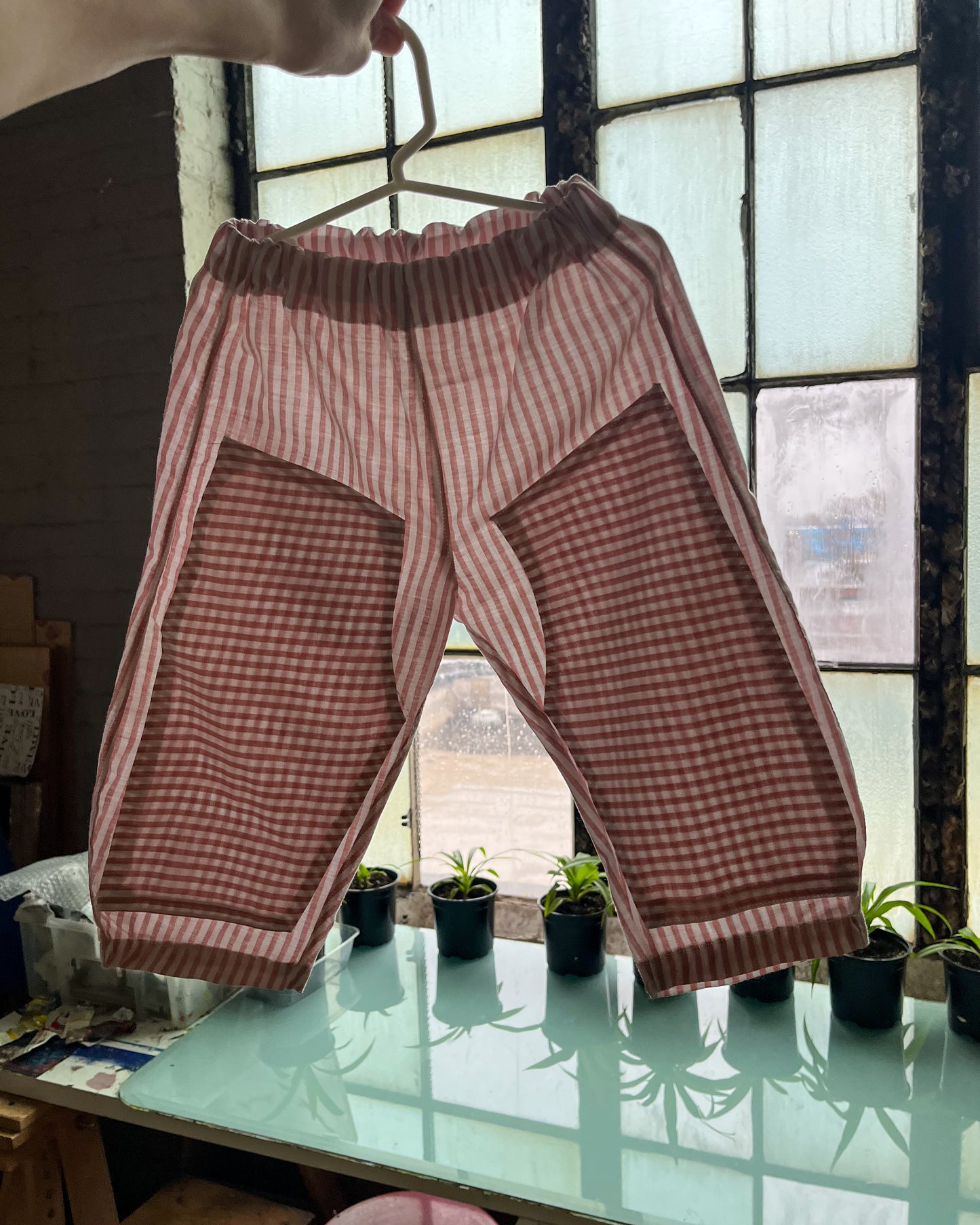 Pink Stripe Double Knee Pant - size 2T