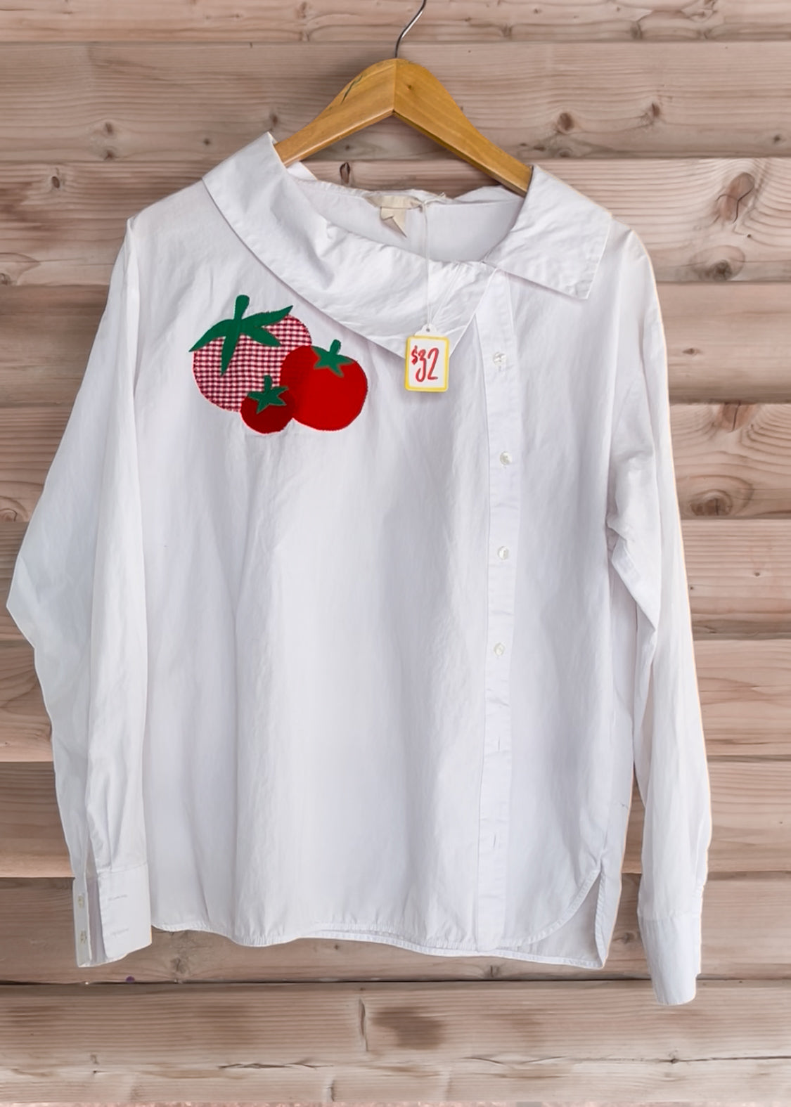 Asymmetrical White Button Up - Adult Size 10