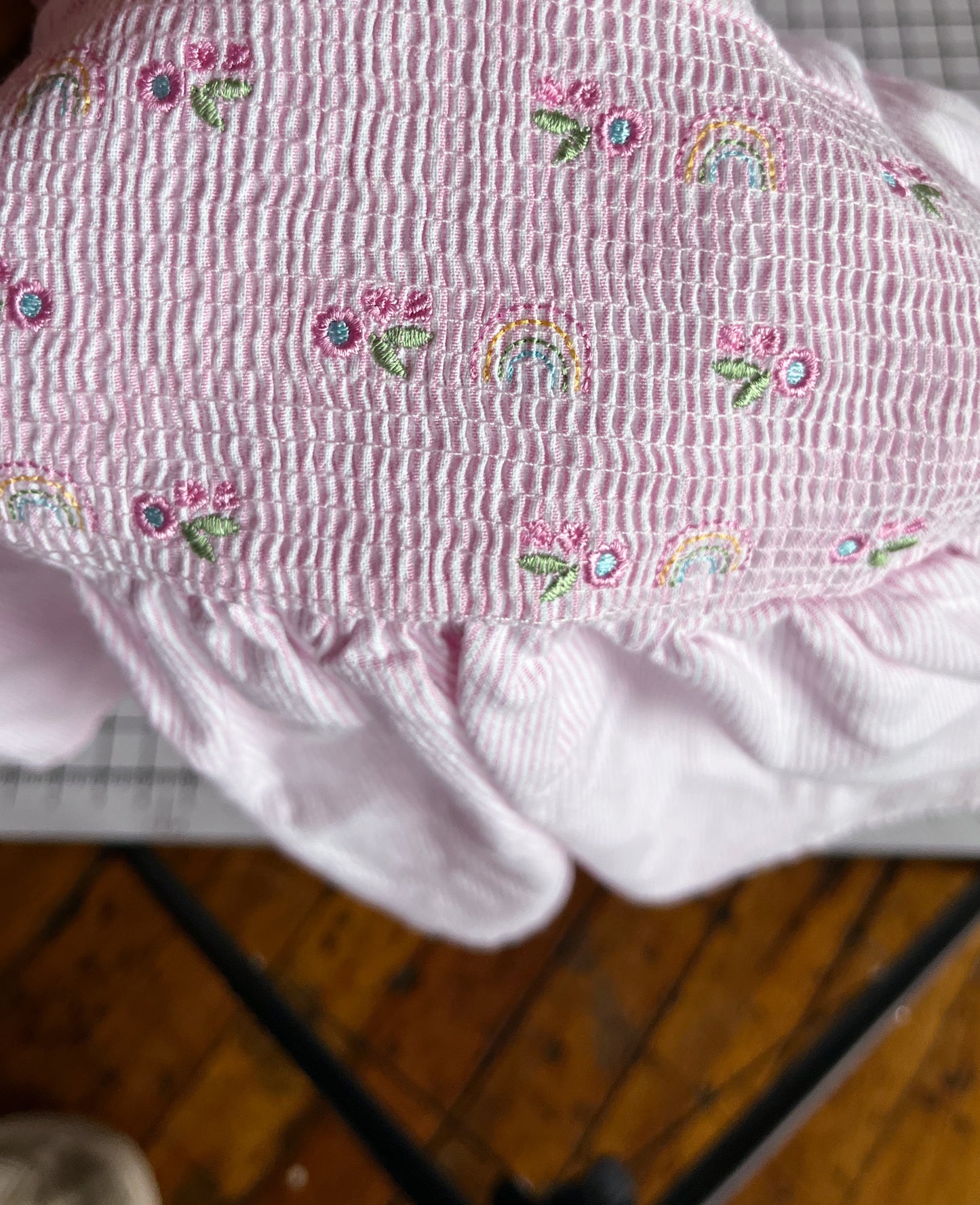 Smocked Floral Dress - approx size 18m