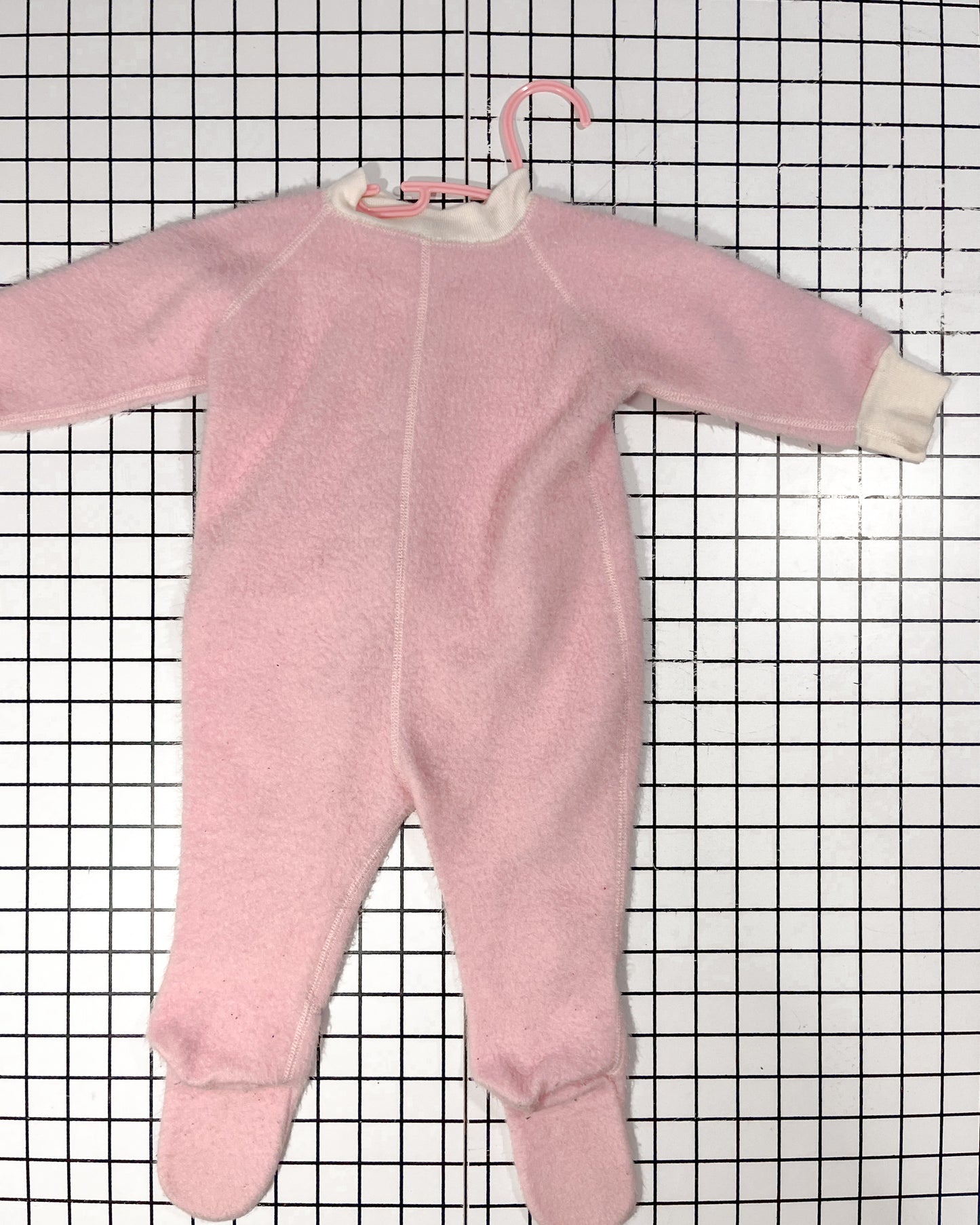 Vintage Flannel Pink Full Zip Footed sleeper - approx size 6mos