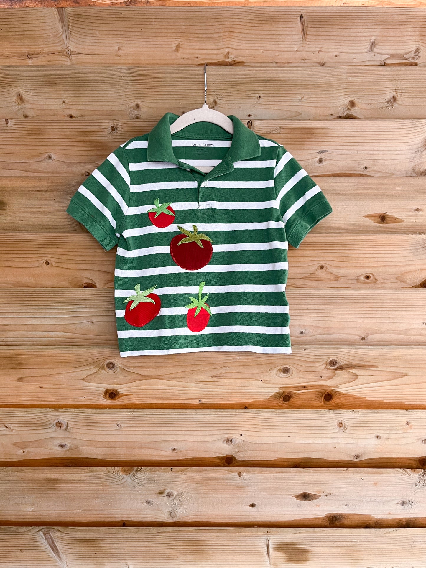 Green Striped Tomato Polo - size 3T