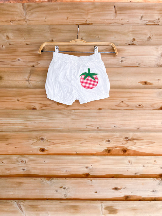 White Cotton Tomato Bloomer Shorts - size 12-18mos