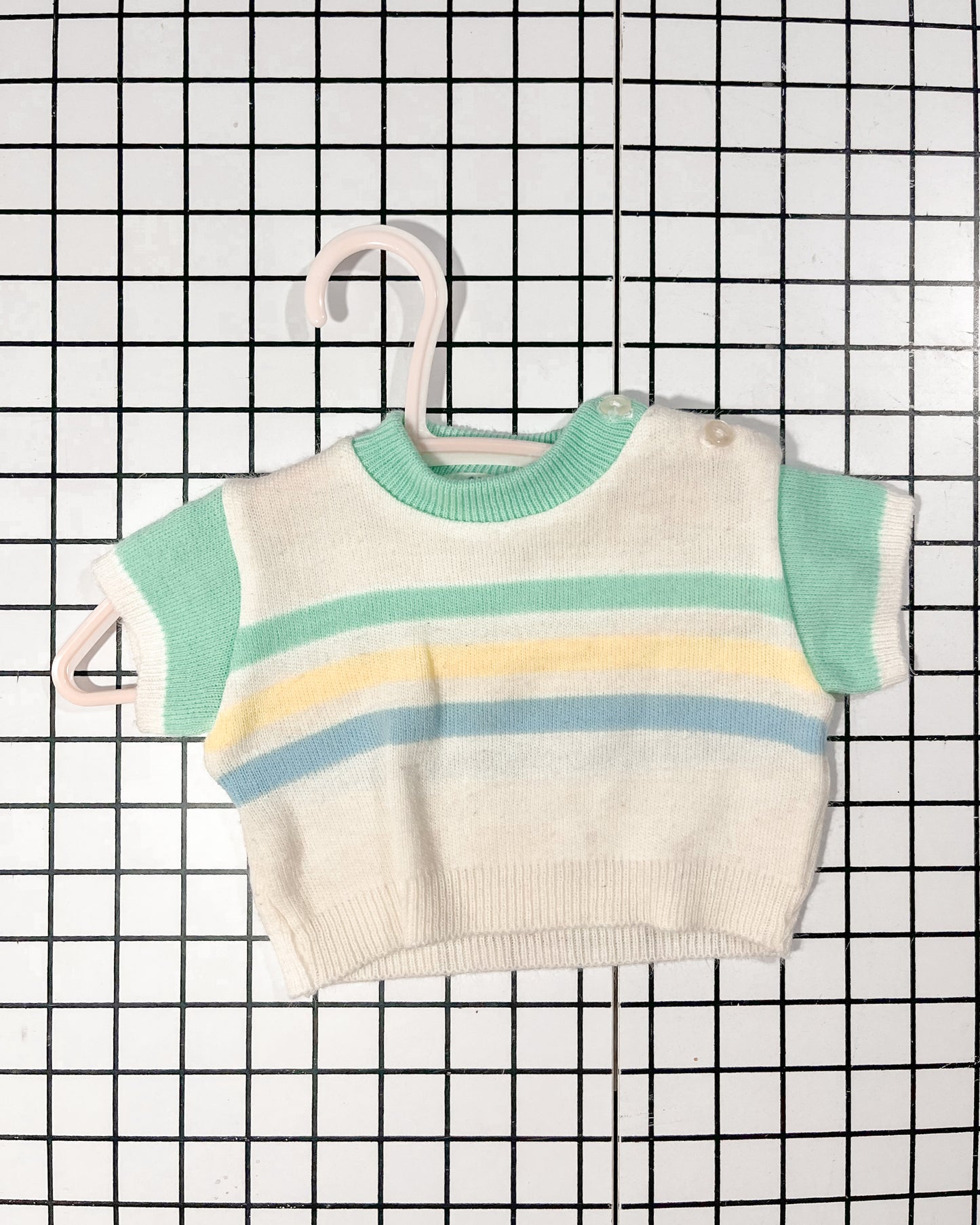 Vintage Striped Pastel Knit Sweater - approx size 6mos