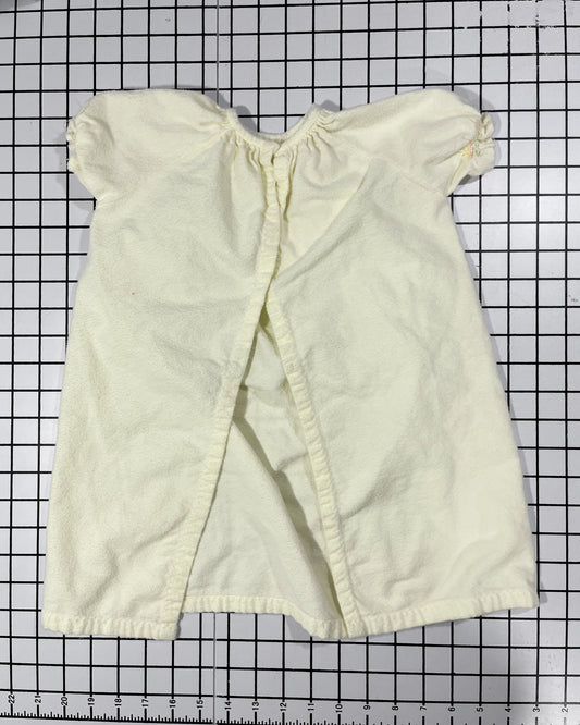 Vintage pale yellow flannel smocked nightgown - approx size 2T