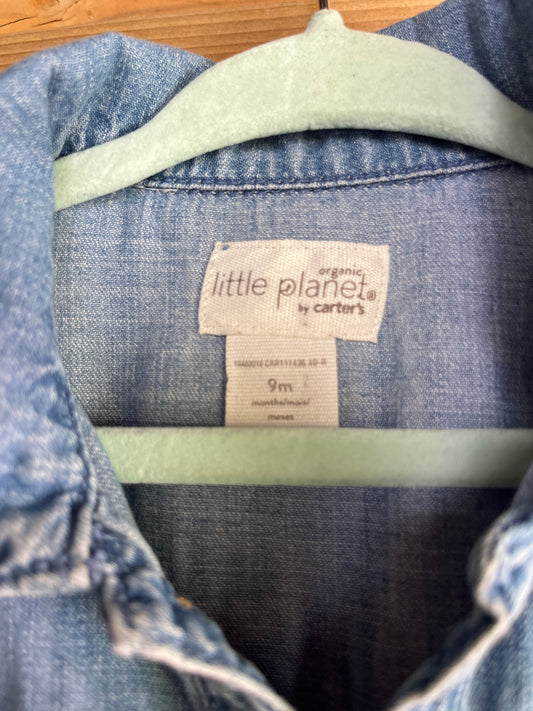 Chambray Strawberry Coveralls - size 9mos