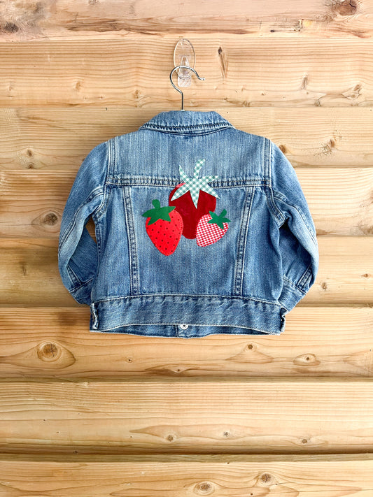 Strawberry Jean Jacket - size 6-12mos