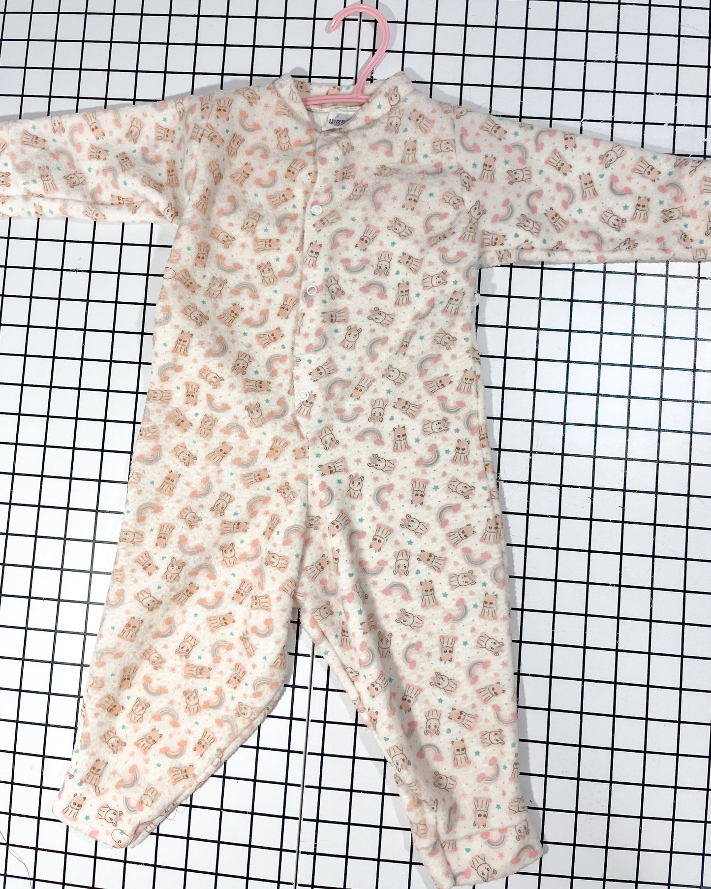 Vintage Flannel Unicorn Sleeper - approx size 12-18mos