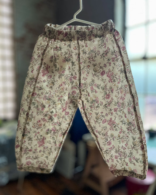 Ivory and Floral Eyelet Pant - size 3T