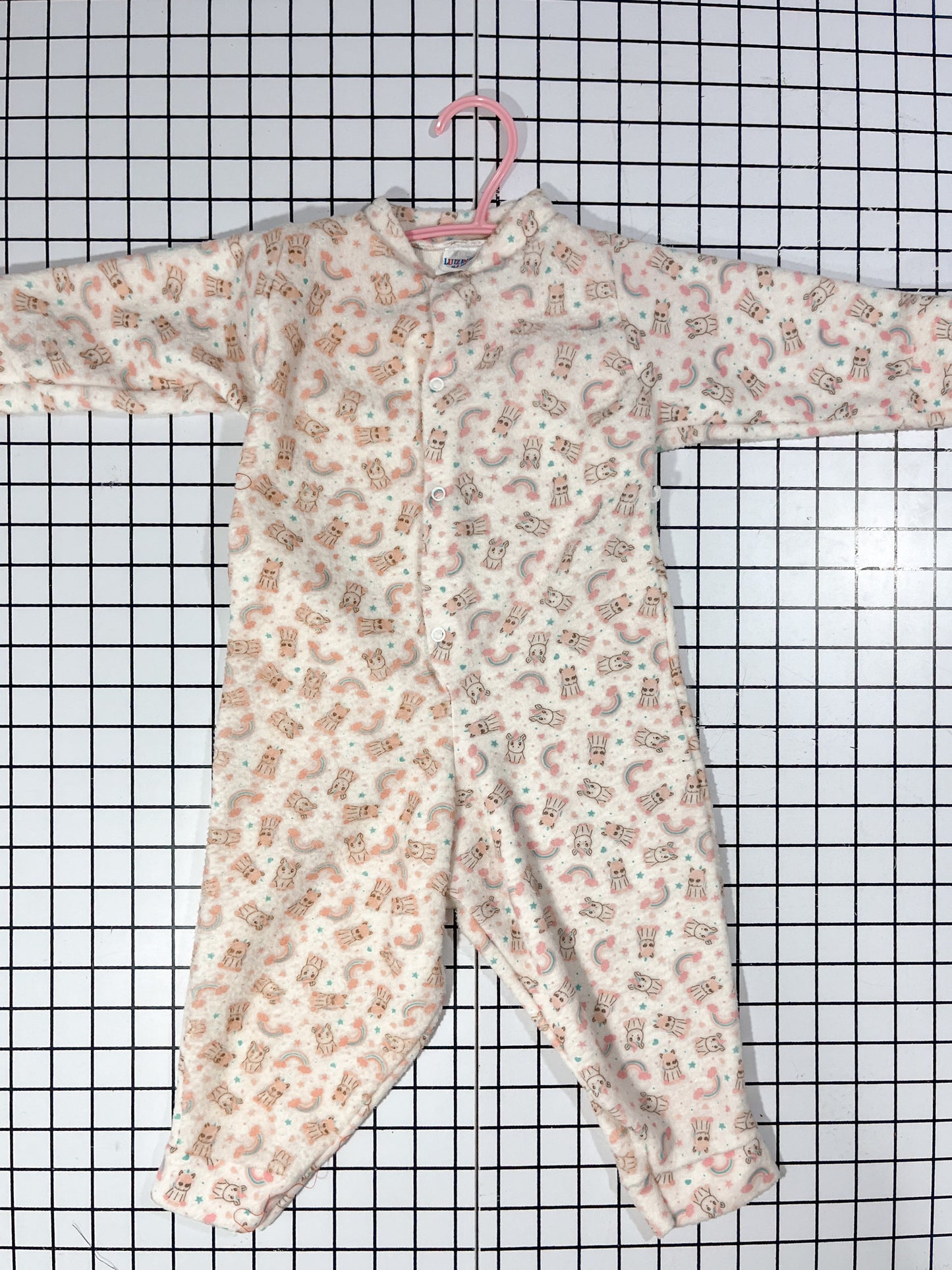 Vintage Flannel Unicorn Sleeper - approx size 12-18mos