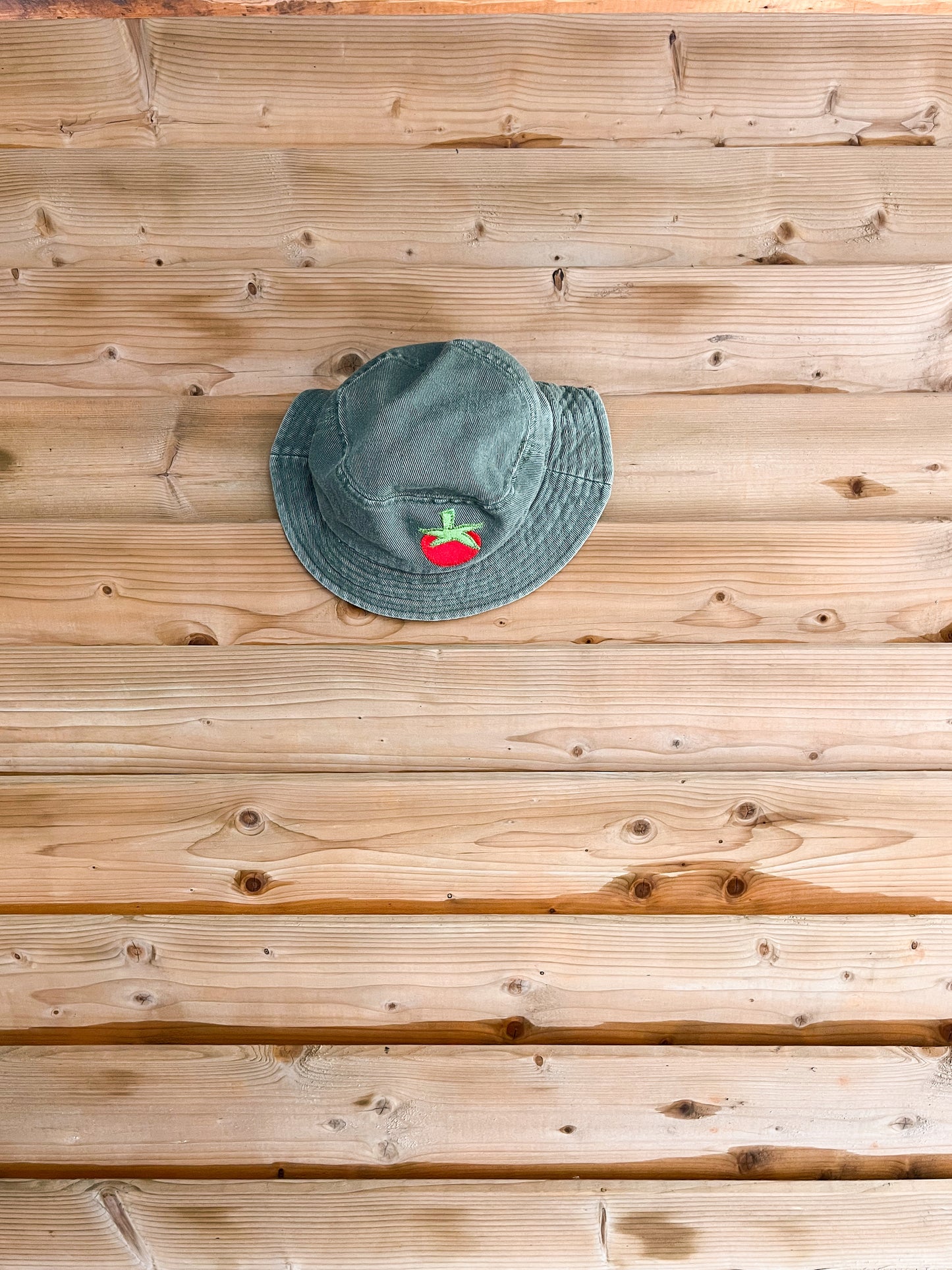 Denim Tomato Bucket Hat