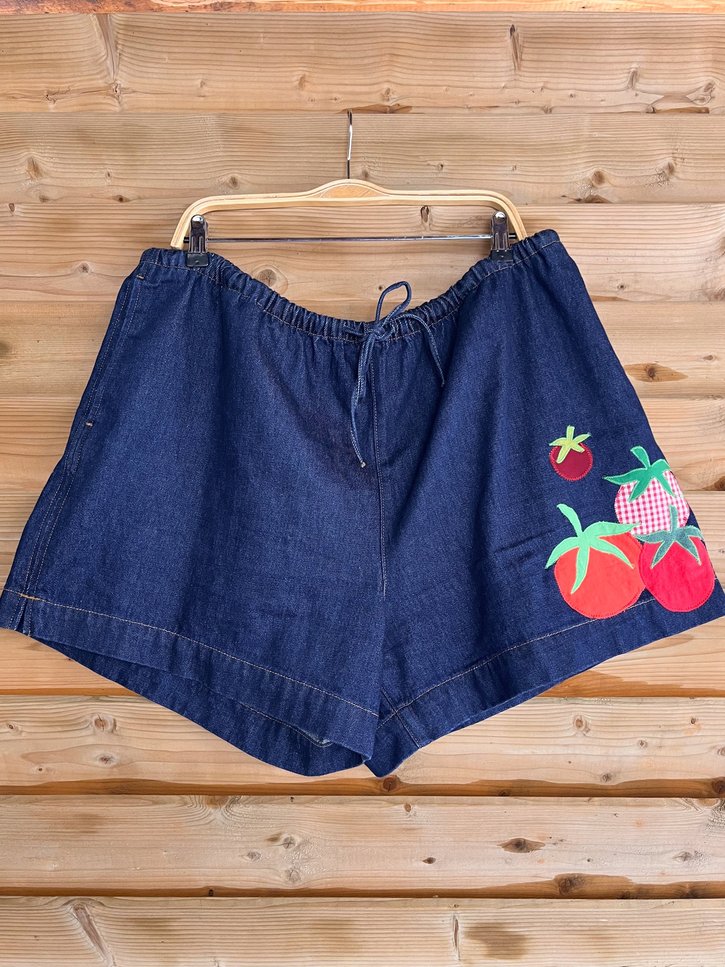 Adult Denim Tomato Shorts - Elastic Waist size adult exta large