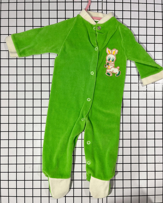 Vintage Green Footed Sleeper - approx size 6-9 mos